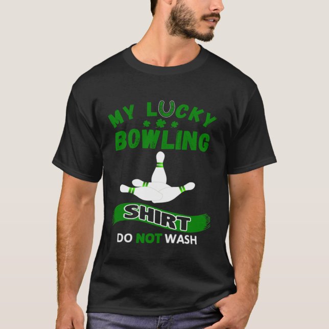 Green Art Graphics My Lucky Bowlin St Patricks Day T-Shirt (Front)