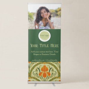 Green Art Nouveau Floral Business Banner