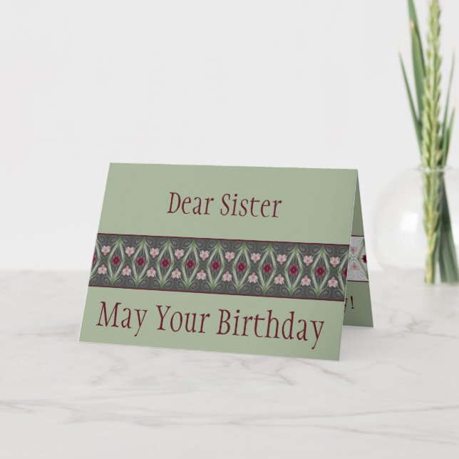 Green Artsy Floral Card (Front)