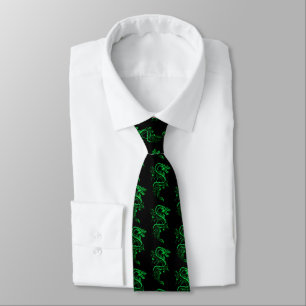 Green Asian Dragons Tie