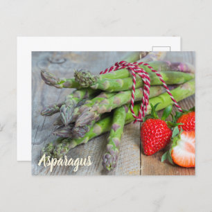 Green Asparagus with Strawberry Holiday Postcard