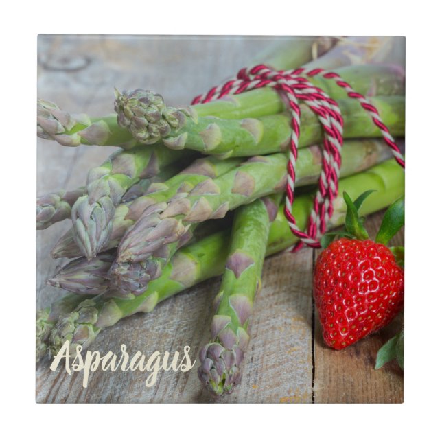 Green Asparagus with Strawberry Tile (Front)