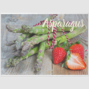 Green Asparagus with Strawberry Tissue Paper
