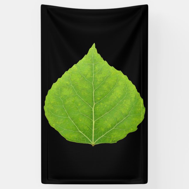 Green Aspen Leaf #11 Banner (Vertical)