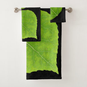 Green Aspen Leaf #11 Bath Towel Set