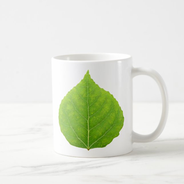 Green Aspen Leaf #11 Coffee Mug (Right)