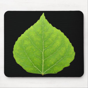 Green Aspen Leaf #11 Mouse Mat