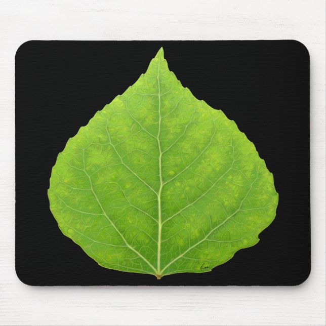 Green Aspen Leaf #11 Mouse Mat (Front)