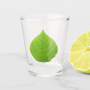 Green Aspen Leaf #11 Shot Glass