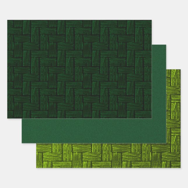 Green Assortment Wrapping Paper (Set)