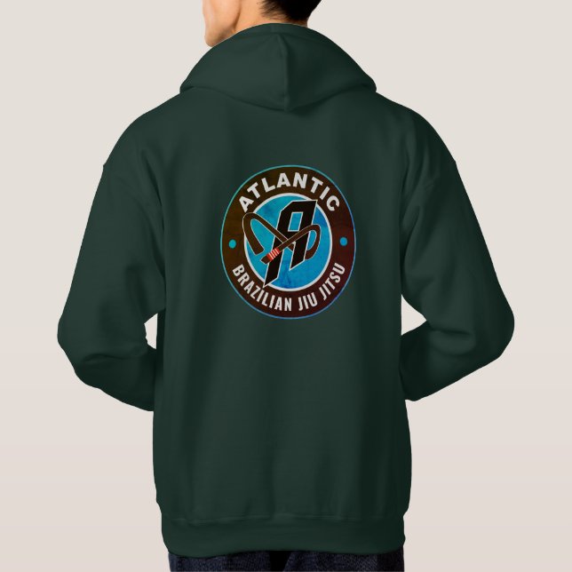 Green Atlantic Jiu Jitsu Hooded Sweatshirt (Back)