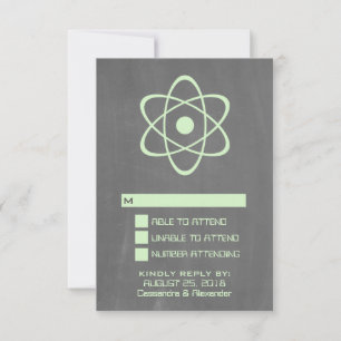 Green Atomic Chalkboard Response Card