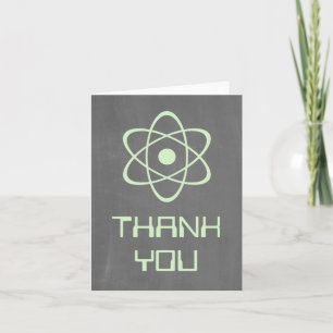 Green Atomic Chalkboard Thank You Card