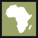 Green Audacious Africa Poster<br><div class="desc">Africa map outline in white with contrasting colours in Emporio Moffa's "Safari" palette inspired by the daring adventurousness and wilderness of the continent.</div>