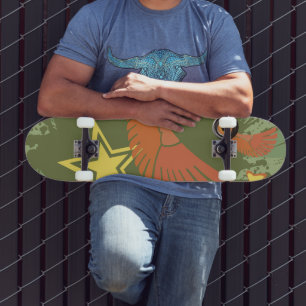Green audio  skateboard