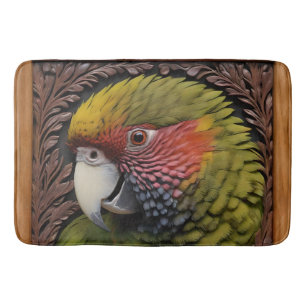 Green Australian Lorikeet Parrot, Bath Mat