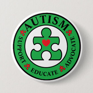 Green Autism Awareness Button Saint Patrick's Day