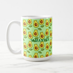 Green Avocado Cat Coffee Mug