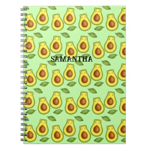 Green Avocado Cat Notebook