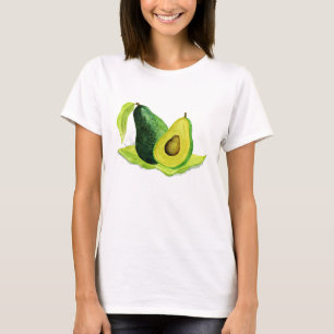 Green Avocado Still Life Fruit in Watercolors T-Shirt