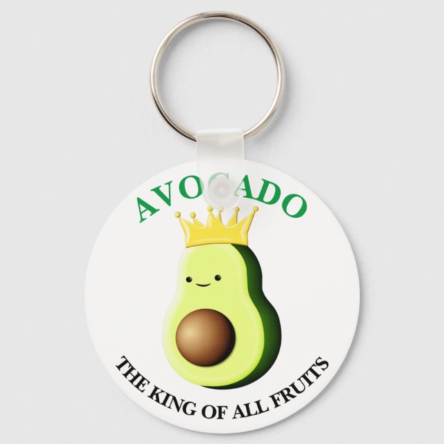 Green Avocado The King Of All Fruits Key Ring (Front)
