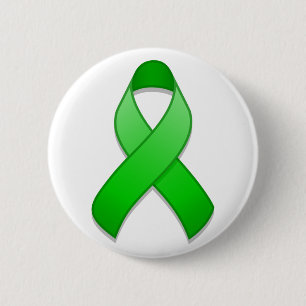 Green Awareness Ribbon Button