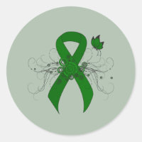 Green Awareness Ribbon with Butterfly
