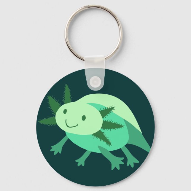 Green Axolotl Key Ring (Front)