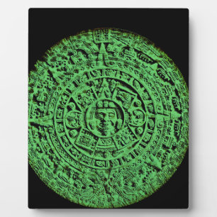 Green Aztec Calendar Plaque