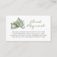 Green Baby Booties Baby Shower Book Request