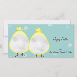 Green Baby Chick Easter Photo Cards