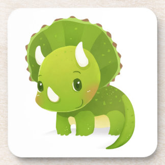 green baby cute dinosaur cartoon coaster