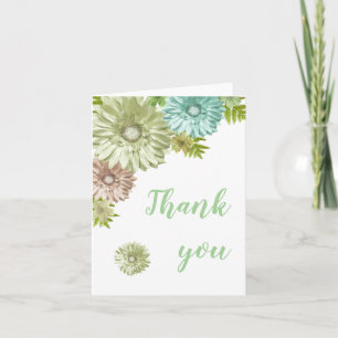Green Baby In Bloom Blank Inside Thank You Notes
