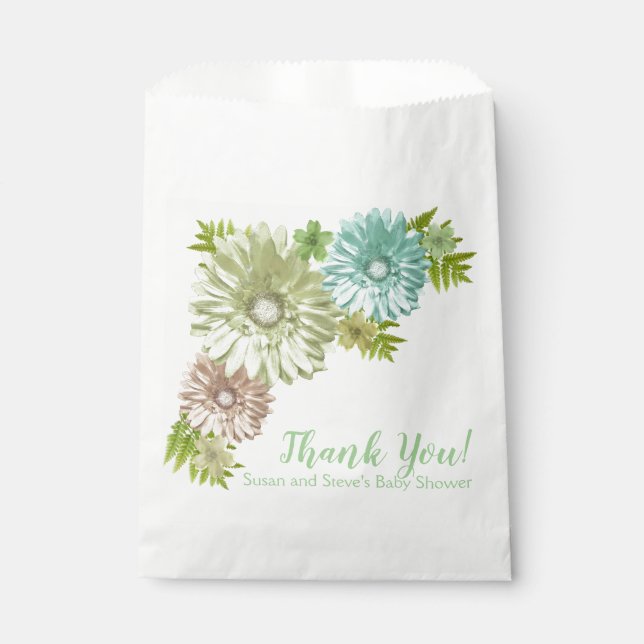 Green Baby In Bloom Brunch Shower  Favour Bags (Front)