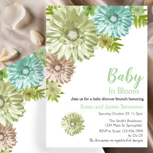 Green Baby In Bloom Brunch Shower Invitation