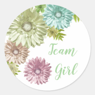 Green Baby In Bloom Brunch Shower Team Girl Classic Round Sticker