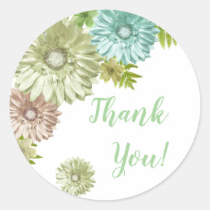 Green Baby In Bloom Brunch Shower Thank You Classic Round Sticker