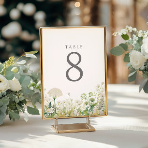 Green Baby In Bloom Floral Wildflower Baby Shower Table Number