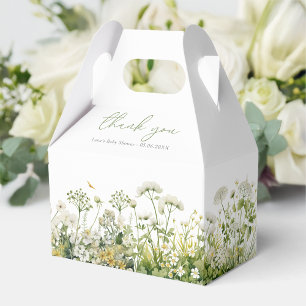 Green Baby In Bloom Wildflower Baby Shower Gable Favour Box