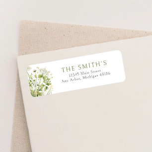 Green Baby In Bloom Wildflower Return Address