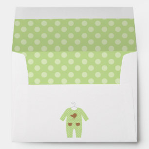 Green Baby Outfit Baby Shower Envelope
