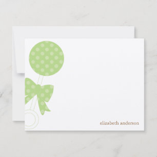 Green Baby Rattle Shower Thank You Card