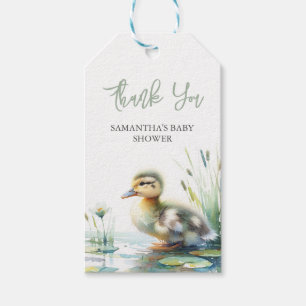 Green Baby Shower Favour Tags Template Duckling
