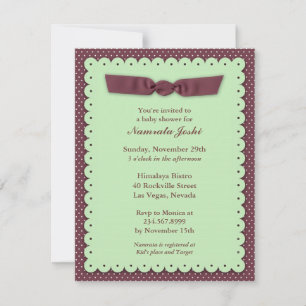 Green Baby Shower Flat Invitation