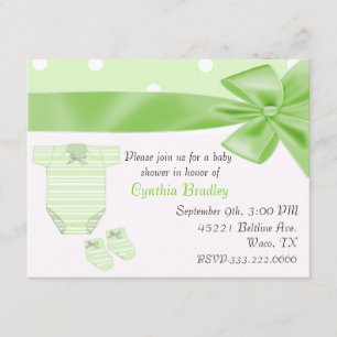 Green Baby shower invitation