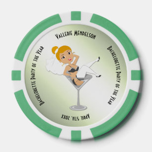 Green Bachelorette of the Year Memento Poker Chips