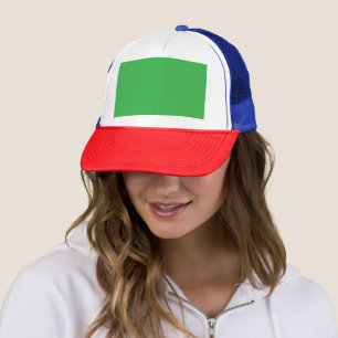 Green Background and White Border for a Modern Aes Trucker Hat