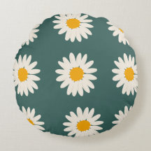 Green background floral daisy pattern