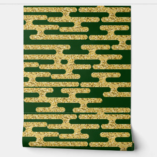 Green Background Golden Pattern Simple Wallpaper