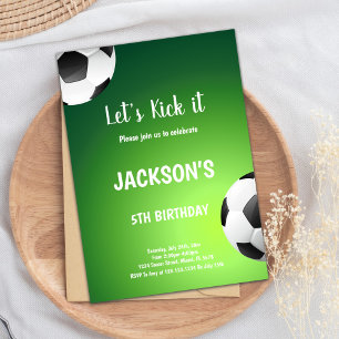 Green Background Sports Theme Invitation